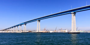 San Diego - Coronado Bridge And Navy Ships